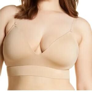 Nordstrom Bare Neutral Wireless T-Shirt Bra Women’s Size L